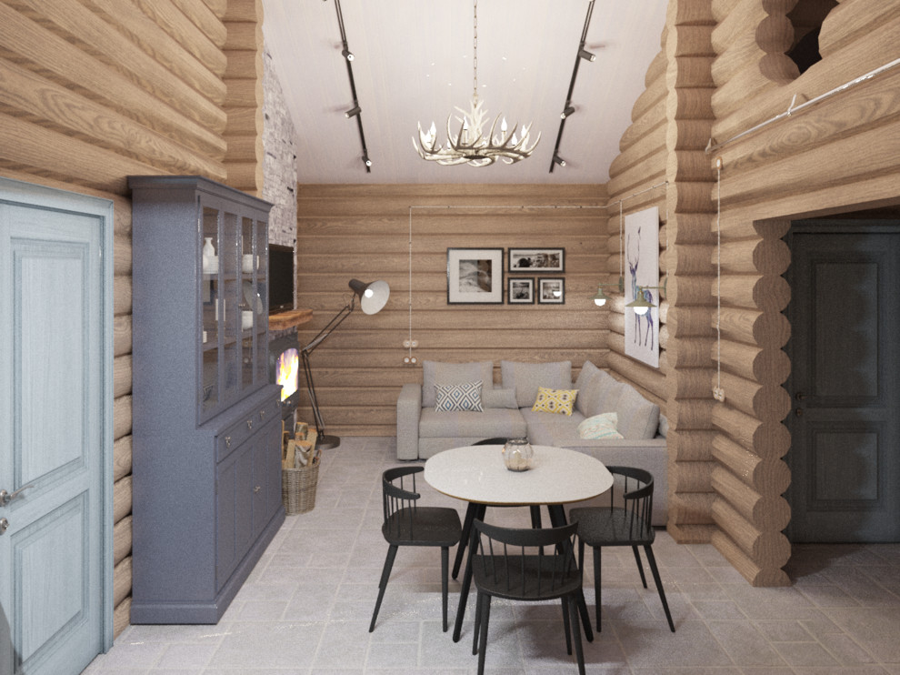 Деревянный дом гостиная