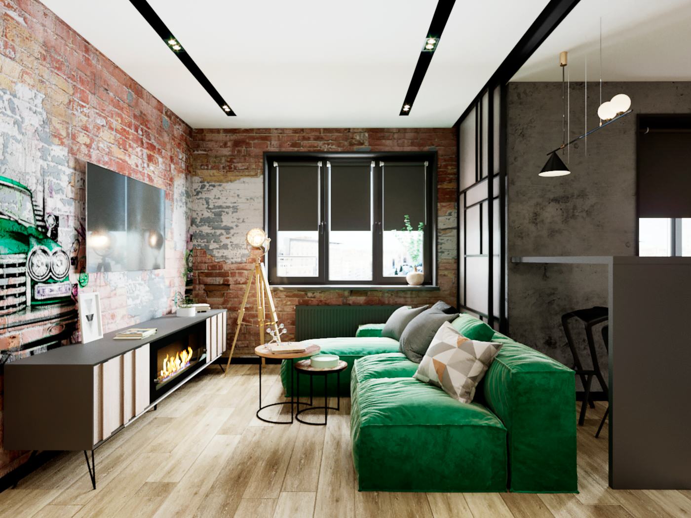 Кухня-гостиная для молодого креативного человека