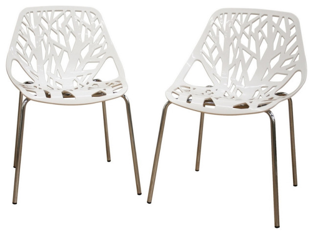 Birch Sapling White Plastic Accent / Dining Chair