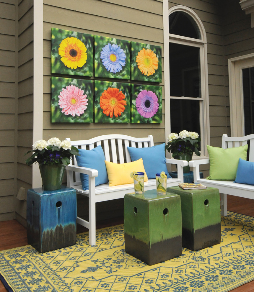 Home design - transitional backyard shade home design idea in Miami with decking