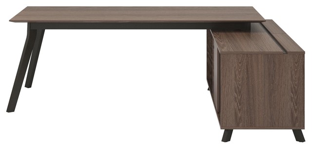 Ameriwood Ax1 L Shape Desk And Square Meeting Table Bundle Medium
