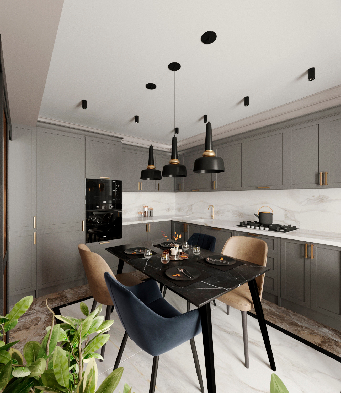 Квартира 100 квадратных метров в г.Кисловодске, Проект кухни