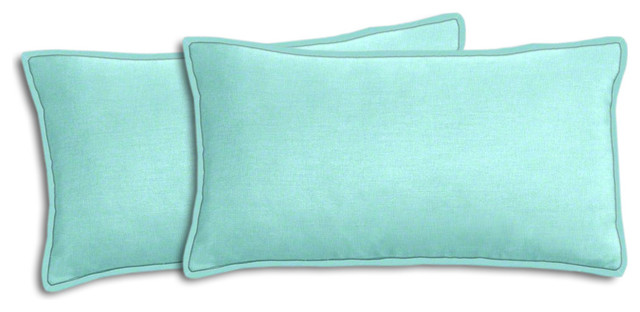 Canvas Aqua Outdoor Lumbar Pillow Set Traditional Canvas Aqua Outdoor Lumbar Pillow Set