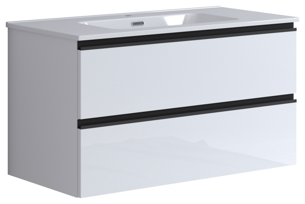 New York Bath Vanity Set, 36" Modern Bathroom Vanities And Sink Consoles by Davidici