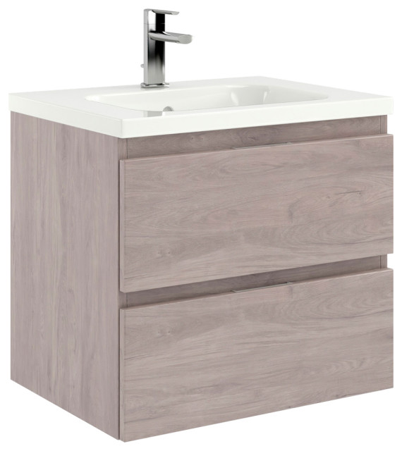 Seattle Bathroom Vanity With Ceramic Sink, 24" Contemporary