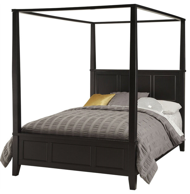 4 Poster Canopy Bed queen 4 poster canopy bed, contemporary style black wood finish 4 Poster Canopy Bed queen 4 poster canopy bed, contemporary style black wood finish