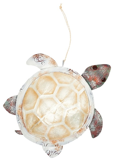 Sandy Sea Turtle Decorated Christmas Ornament