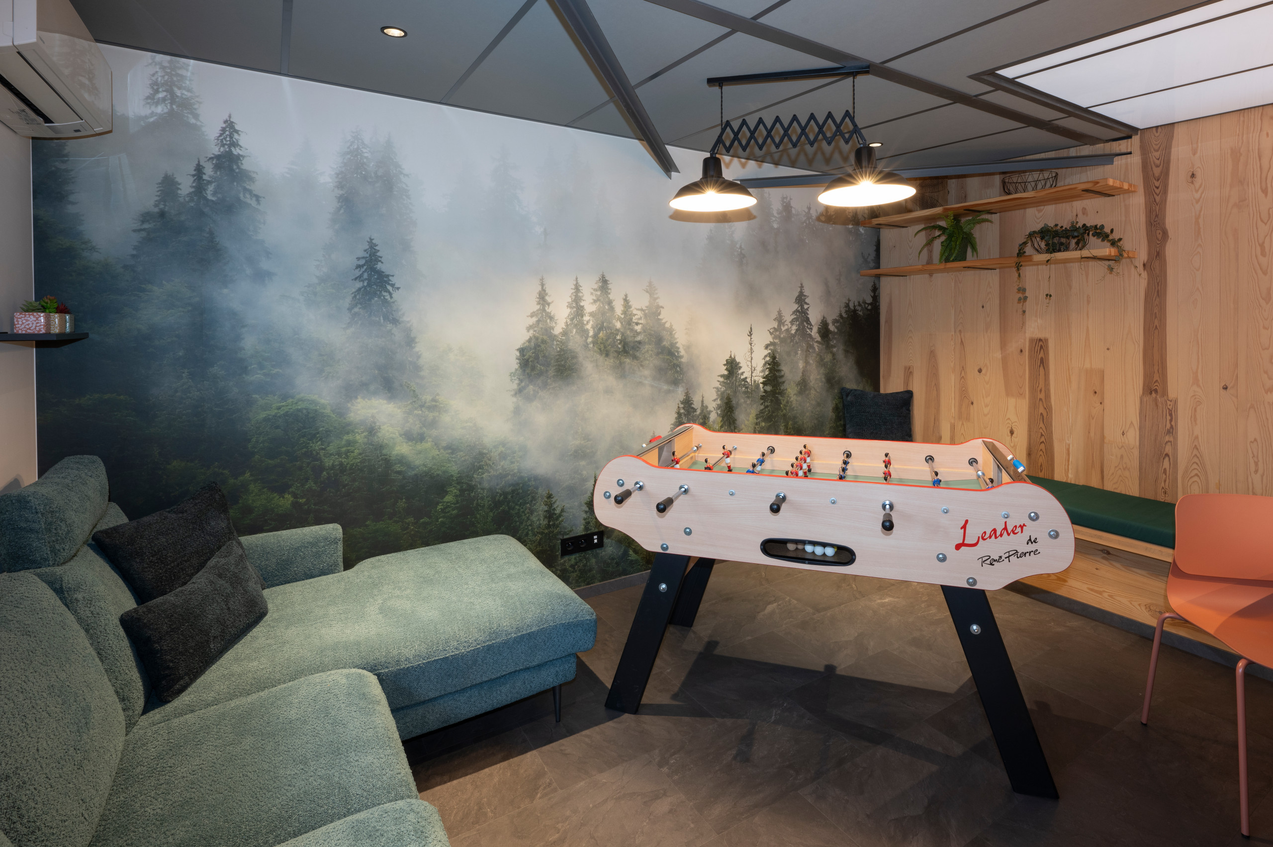 Inspiration for an industrial family room remodel in Grenoble