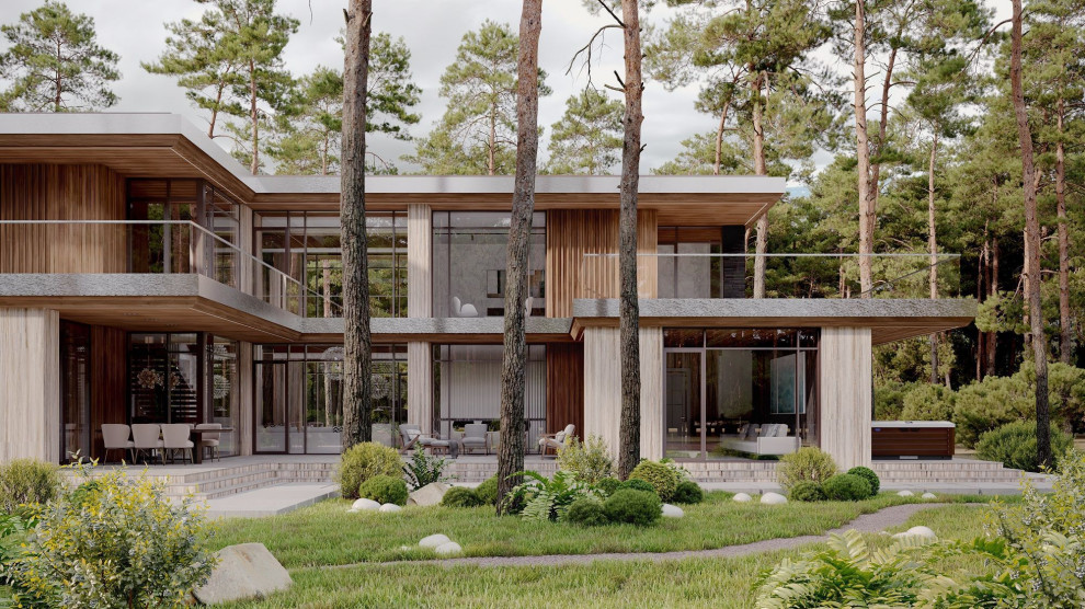 Проект с плоской кровлей 655 м2