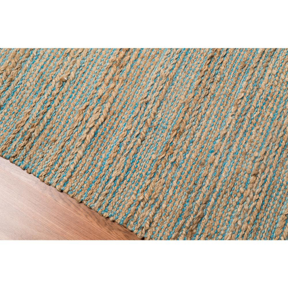 Naturals Blue FlatWeave Area Rug 8'x10' Beach Style Area Rugs by