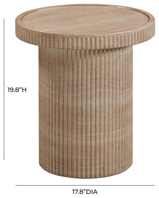 Darcy Faux Travertine Concrete Side Table - Travertine - Transitional ...