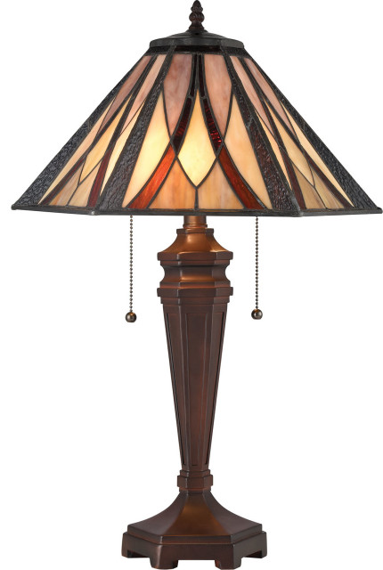 Foursquare Table Lamp - Tiffany Bronze