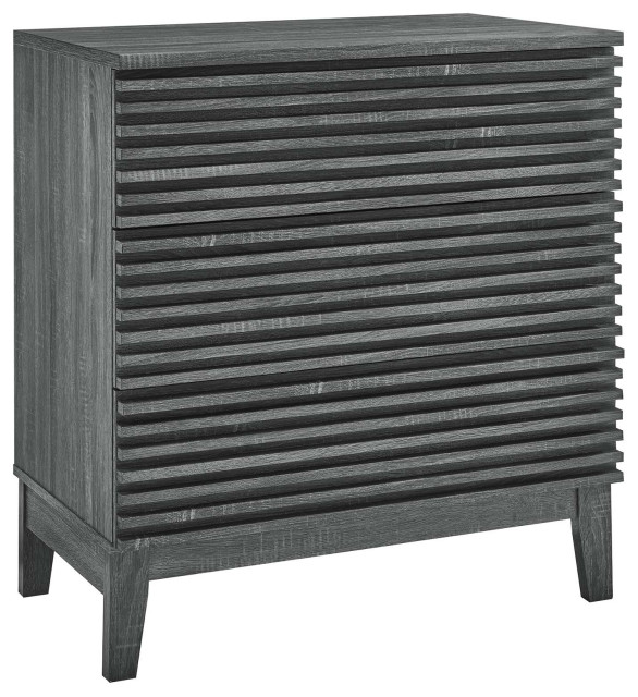 Render 3Drawer Bachelor's Chest, Charcoal Modern Accent Chests And