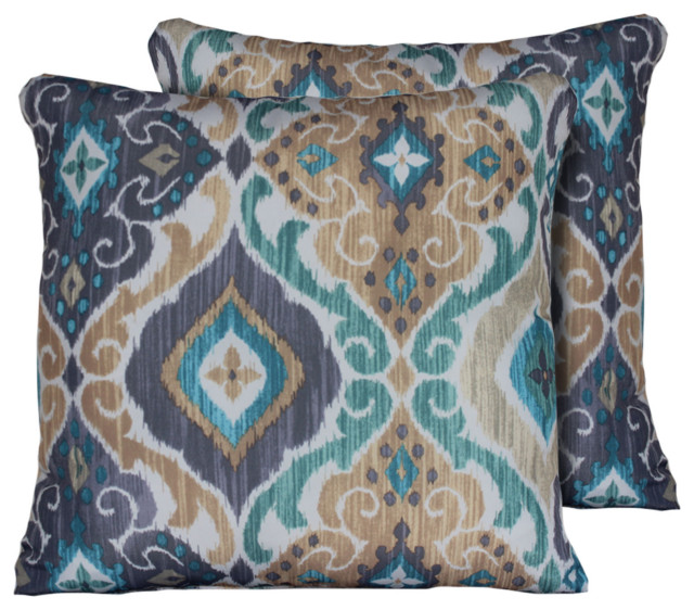 Square Outdoor Patio Pillows, Persian Mist