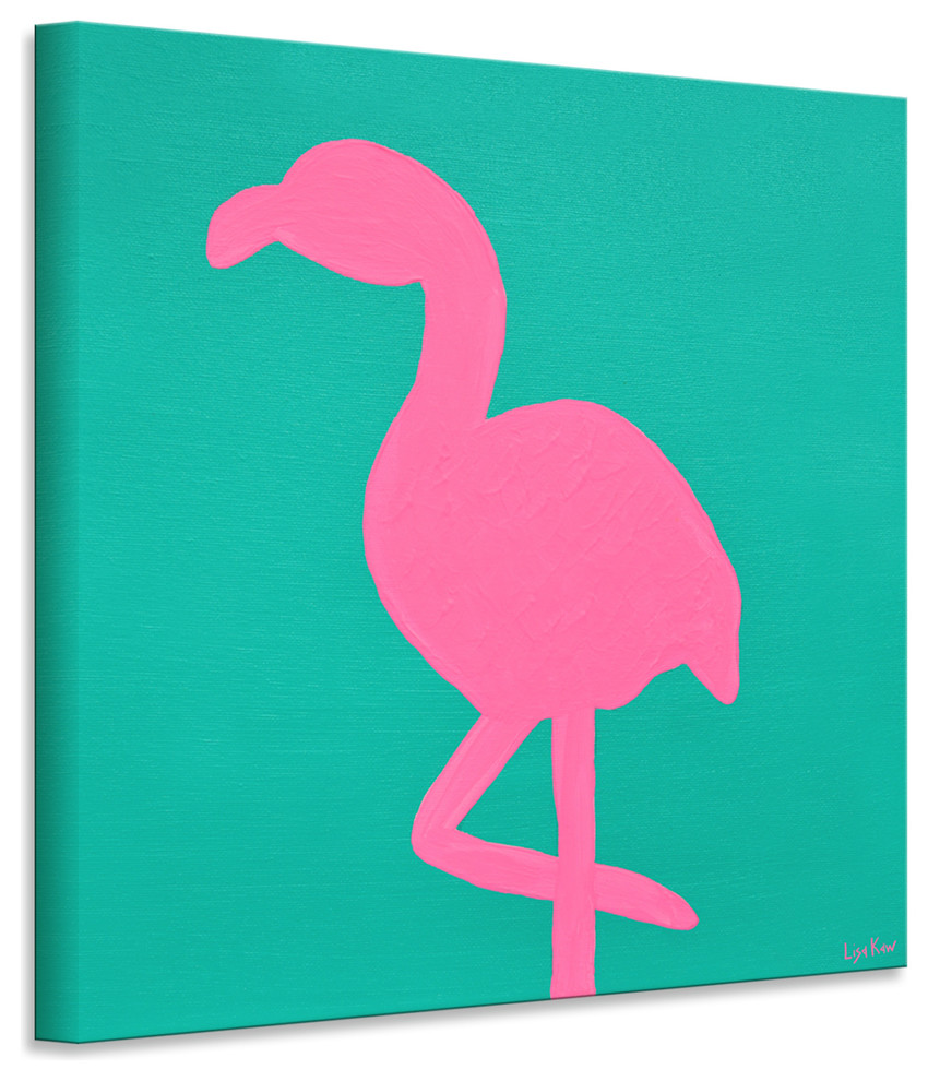 Flamingo Wrapped Canvas Tropical Animal Wall Art