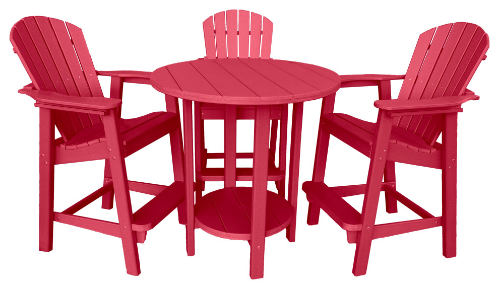 Phat Tommy Outdoor Pub Table Set, Bar Height Patio Dining Set, Cranberry