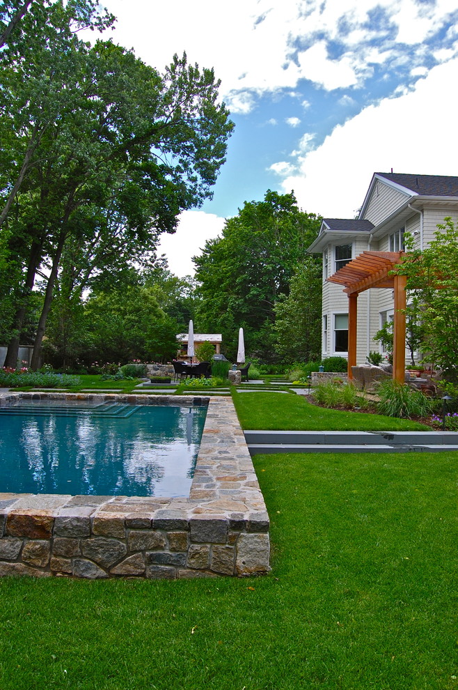 This is an example of an eclectic pool in New York.
