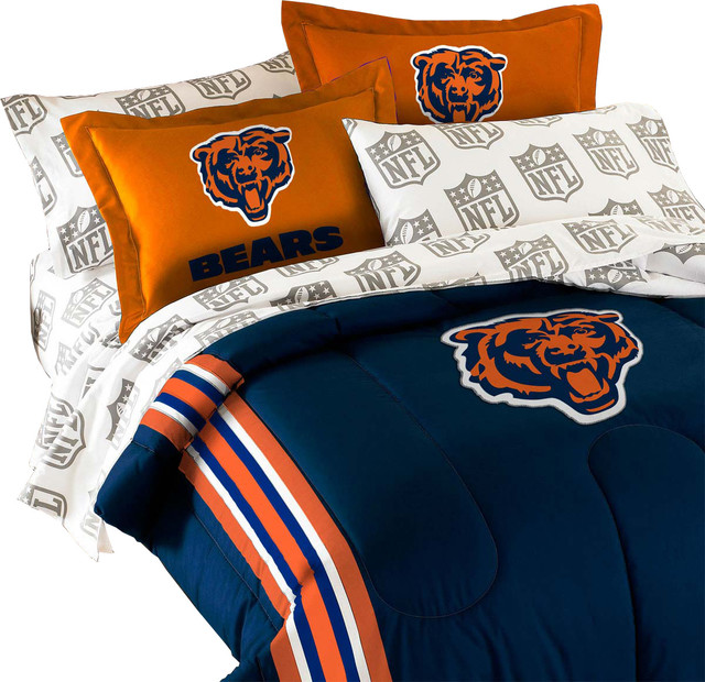 Chicago Bears Twin Full Comforter Contrasting Sham Set