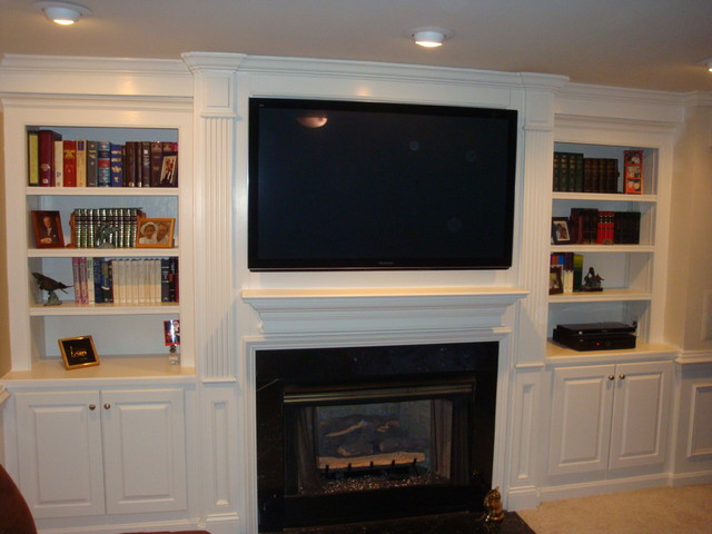 Custom Built Ins Fireplace Mantel Feature Traditional Family