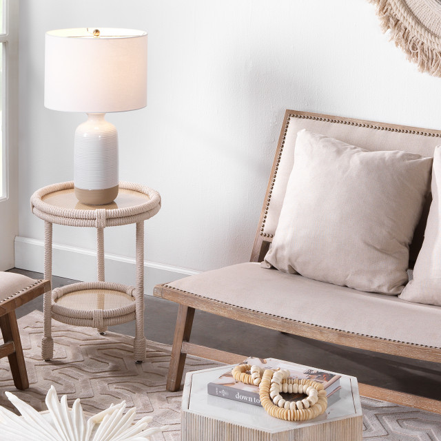 Ashwell Table Lamp, White/Natural Ceramic - Farmhouse - Table Lamps ...