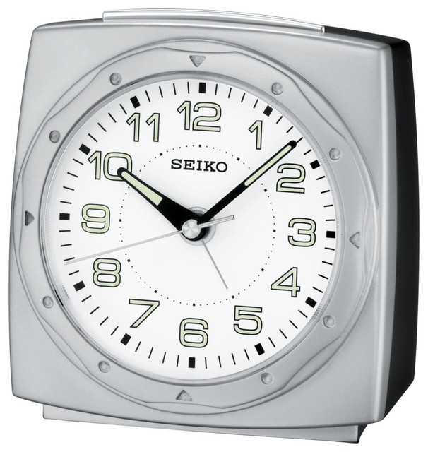 Seiko Silver Square Alarm Clock