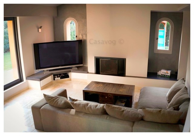 R&eacute;novation d'une chemin&eacute;e modern-wohnzimmer