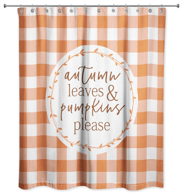 Autumn Leaves And Pumpkins Please 71, Fall Seasonal Shower Curtains