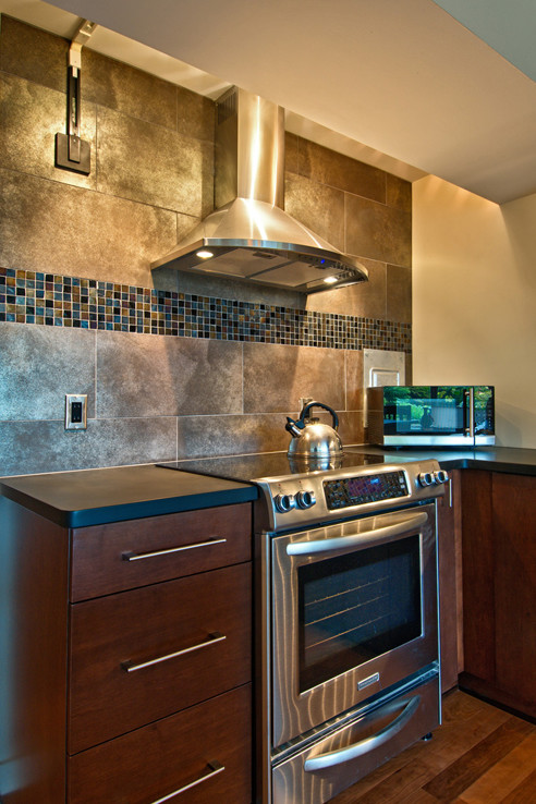 Example of a transitional kitchen design in Seattle