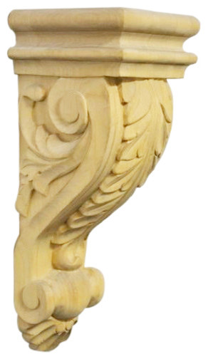 Large Acanthus Leaf Maple Wood Corbel Traditional Corbels By