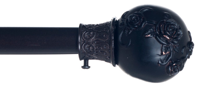 Floral Ball Curtain Rod, Rubbed Bronze