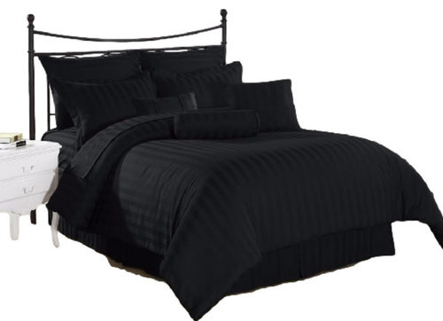 Black Stripe Queen 3-Piece Bed Duvet Set