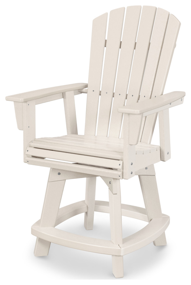 POLYWOOD Nautical Adirondack Swivel Counter Chair Beach Style
