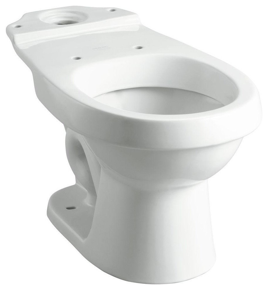 Rockton/Karsten Dual Flush Round Toilet Bowl Only, White
