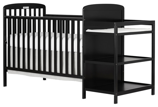 Dream On Me, Anna 4 in 1 Crib and Changing Table Combo, Black