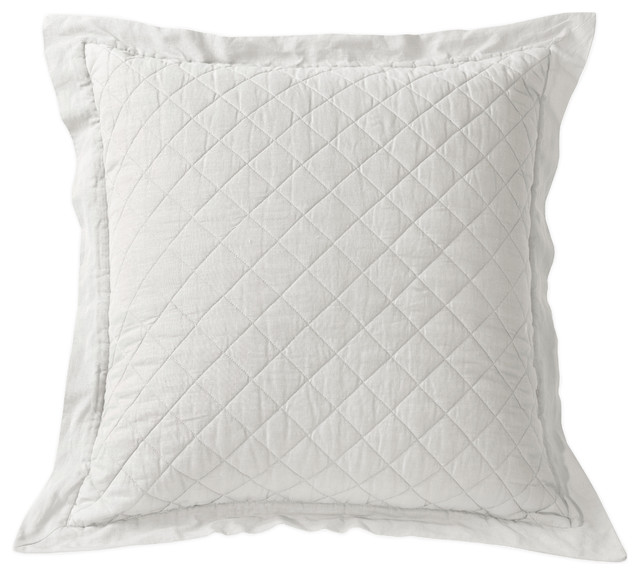 Diamond Pattern Linen Quilted Euro Sham Transitional