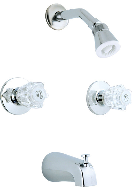 Two Handle Tub And Shower Faucet Transitional Tub And Shower