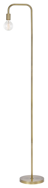 Holden 70" Black Floor Lamp, Matte Brass