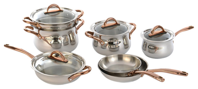 rose gold cooking pots