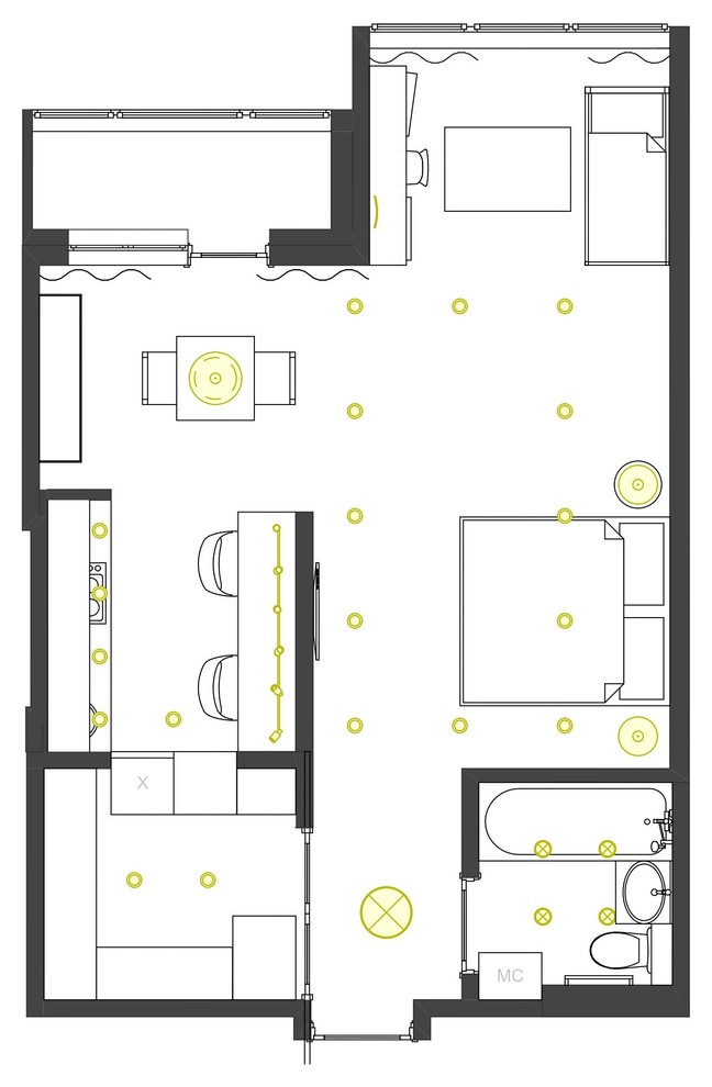 Однокомнатная квартира-студия для семьи с ребенком