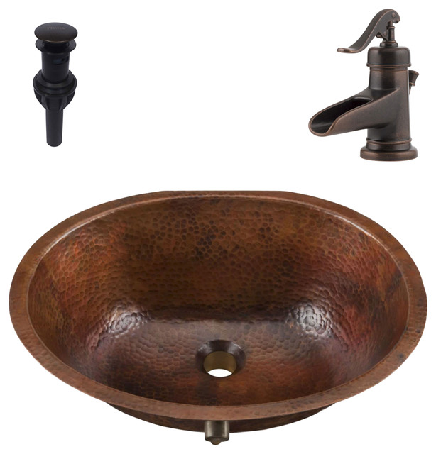 Freud Undermount Copper Sink Kit With Pfister Bronze Faucet Drain