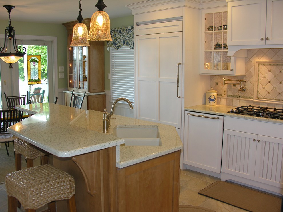 Waterfront Kitchen with Unusal Island