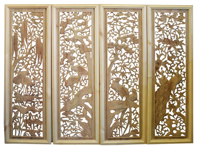 Chinese Set Of 4 Rectangular Flower Birds Wooden Wall Plaque Panels Hcs4380 - Rectangular Wall Art Panels Chinese Set Of 4 Rectangular Flower Birds Wooden Wall Plaque Panels Hcs4380 - Rectangular Wall Art Panels