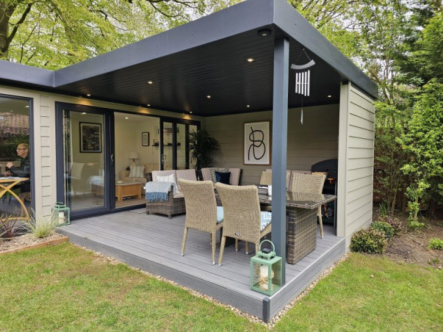 Outside Entertaining Canopy Area modern-deck