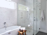 Transitional Bathroom by Lilli Design
