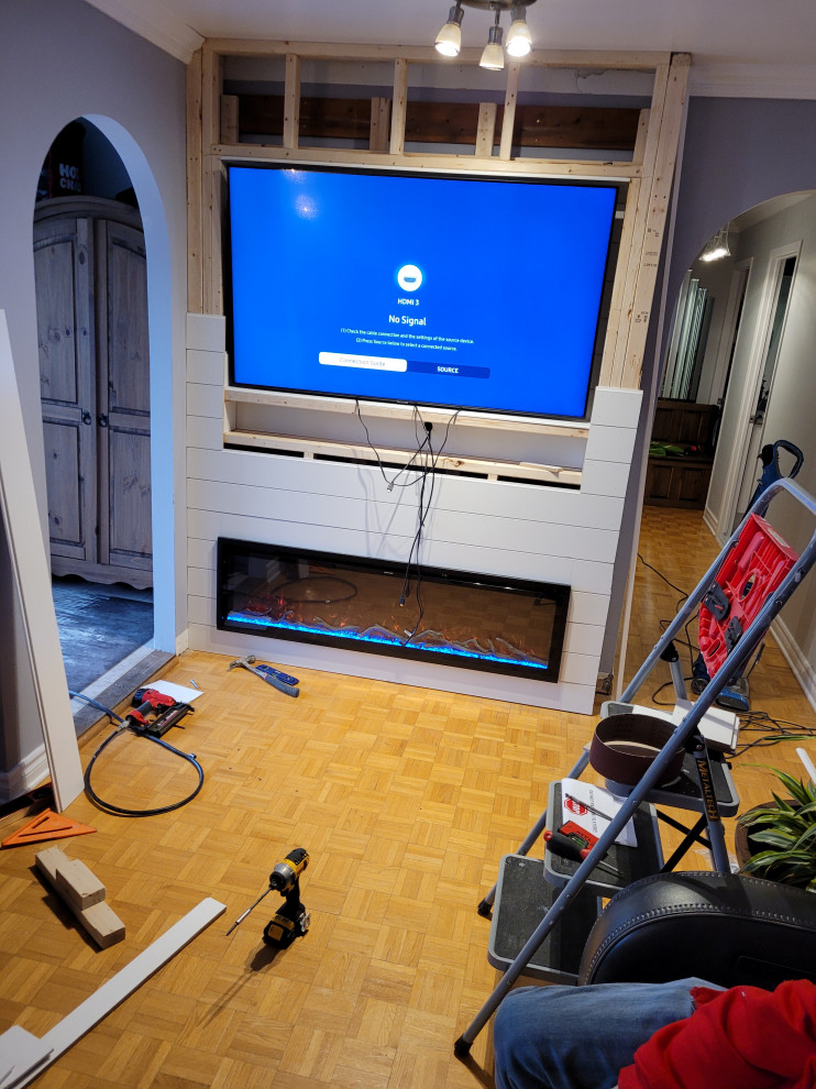 Media wall with Fireplace