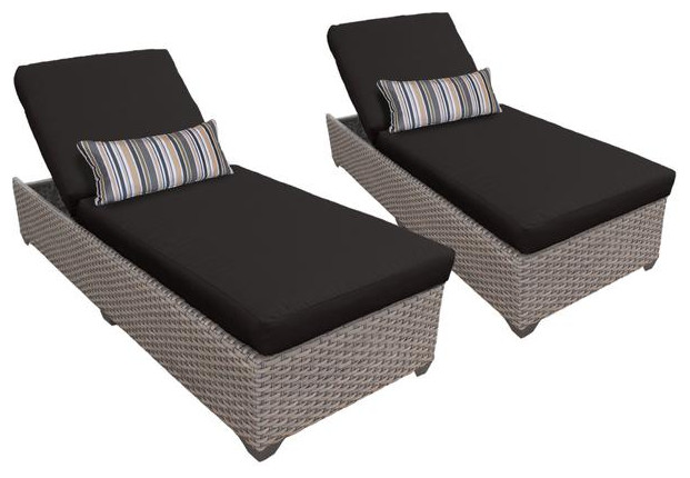Monterey Chaise Set of 2 Outdoor Wicker Patio Furniture