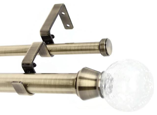 Urbanest Crackle Glass 1 5 8 Double Drapery Rod Set