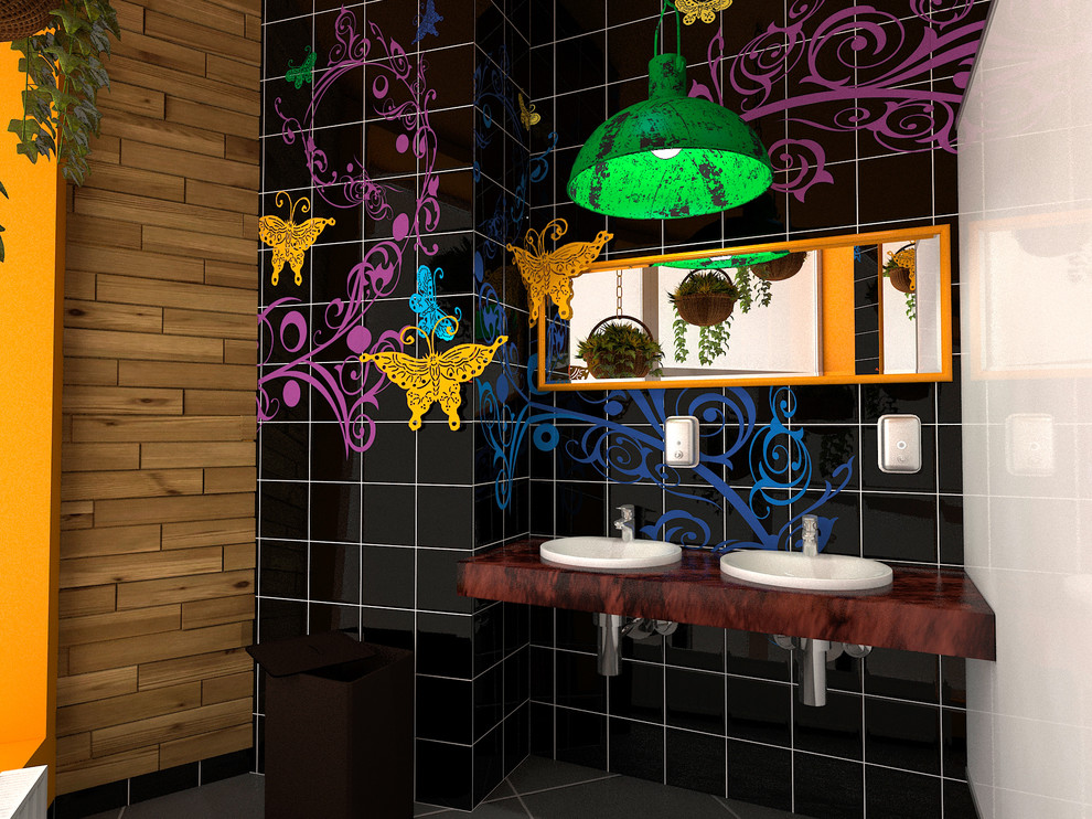 Санузел в сетевом ресторане Шикари