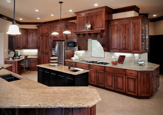 Birch Cabinetry With Cherry Stain Finish Traditional Kitchen