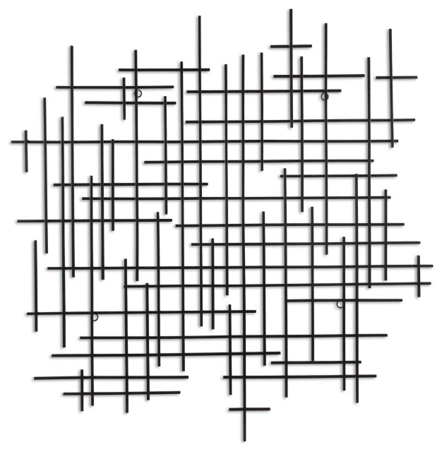 Iquara Large Black Abstract Metal Wall Art Industrial Metal Wall Art by Cheungs Houzz